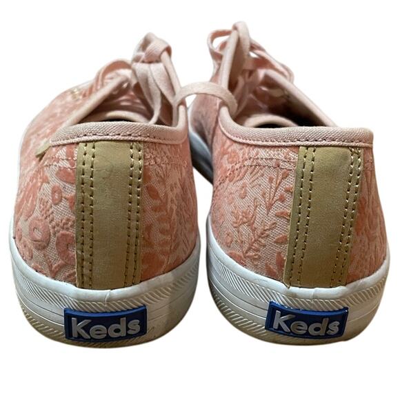 KEDS X‎ Rifle Paper Co. Women's 9 Kickstart Tapestry Tex In Peach Pink Floral - Picture 5 of 8